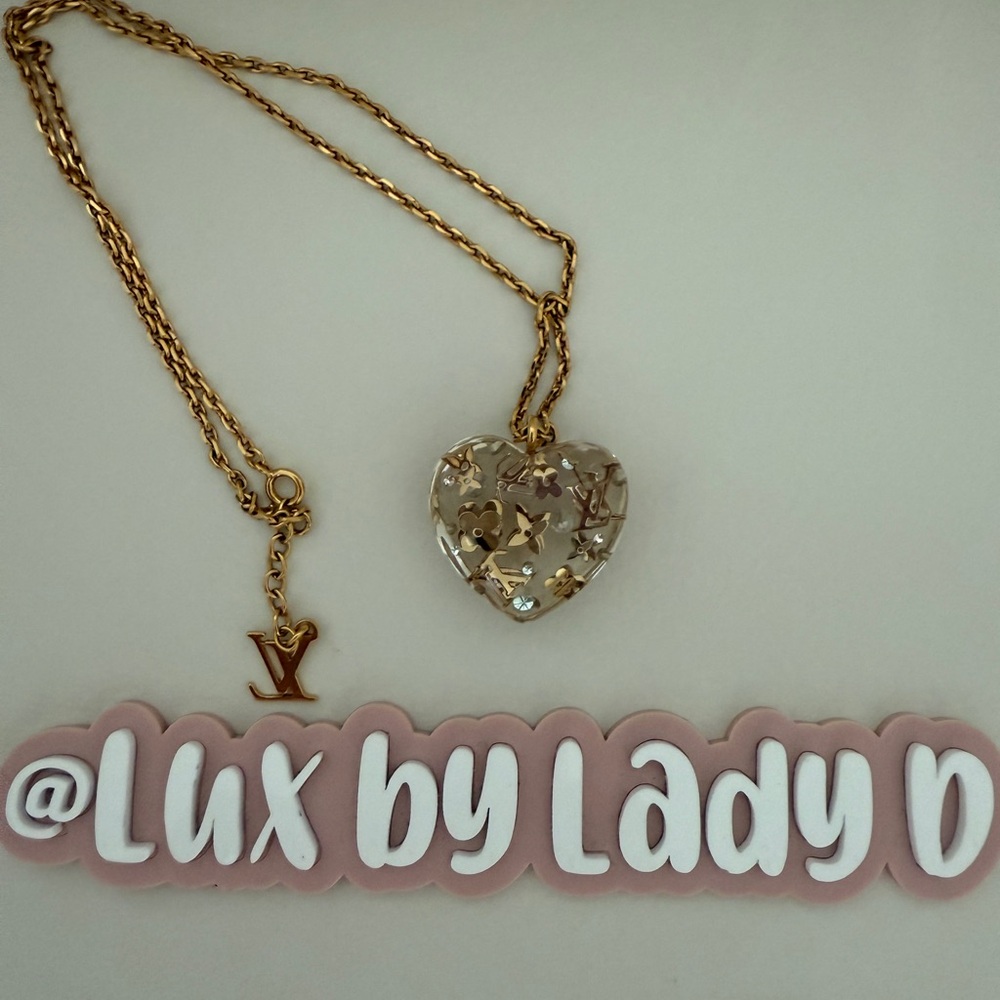 Louis Vuitton Gold Heart Pendant Necklace